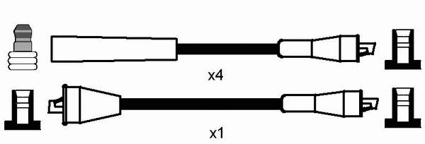 Комплект высоковольтных проводов NGK RCFT431