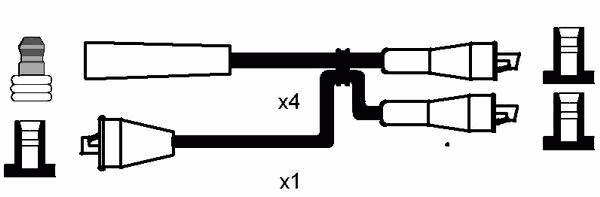 Комплект высоковольтных проводов NGK RCST404