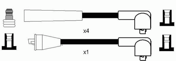 Комплект высоковольтных проводов NGK RCST406