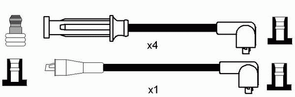 Комплект высоковольтных проводов NGK RCRV303