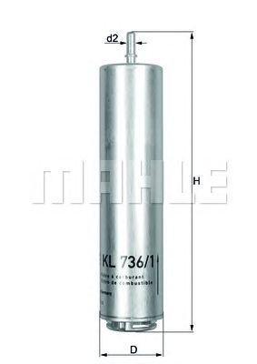 Топливный фильтр MAHLE ORIGINAL KL 736/1D