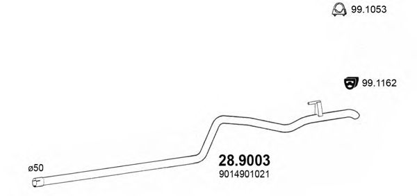 Труба выхлопного газа ASSO 28.9003