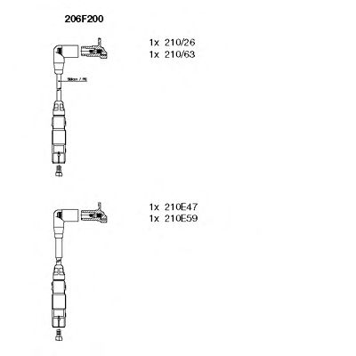 Комплект високовольтних проводів BREMI 206F200