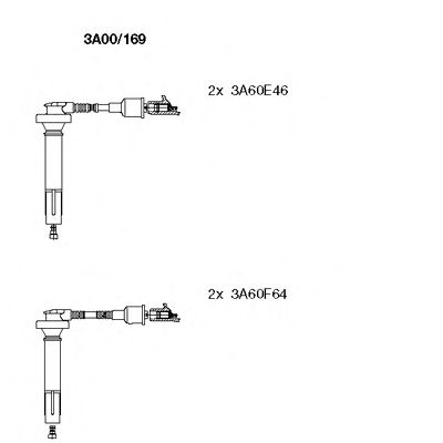 Комплект высоковольтных проводов BREMI 3A00/169