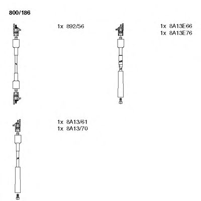 Комплект високовольтних проводів BREMI 800/186