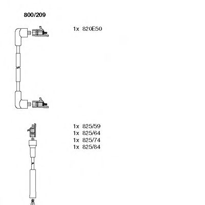 Комплект высоковольтных проводов BREMI 800/209