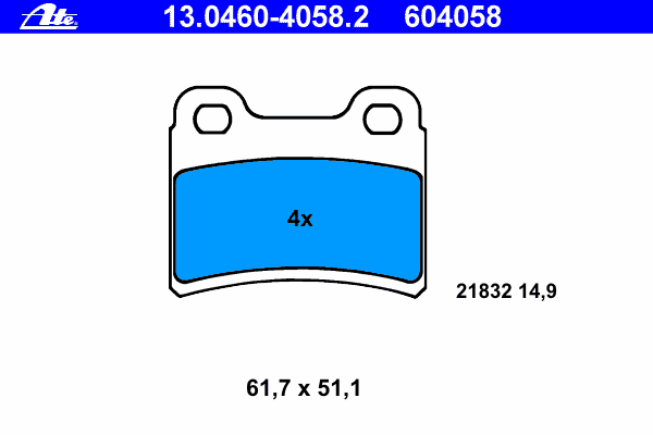 Тормозные колодки ATE 13.0460-4058.2