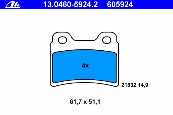Тормозные колодки ATE 13.0460-5924.2