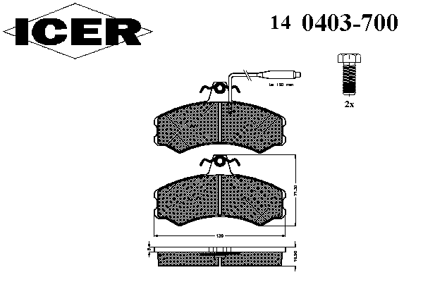 Тормозные колодки ICER 140403-700