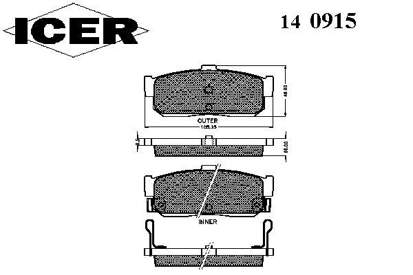 Тормозные колодки ICER 140915