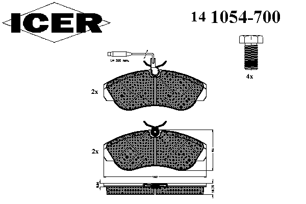 Тормозные колодки ICER 141054-700