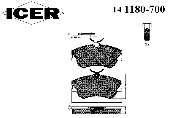 Тормозные колодки ICER 141180-700