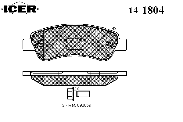Тормозные колодки ICER 141804