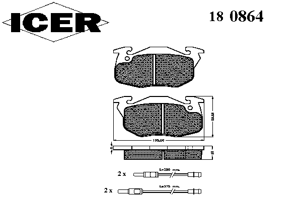 Тормозные колодки ICER 180864