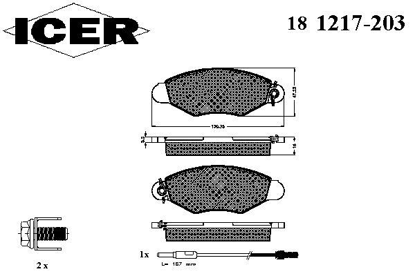 Тормозные колодки ICER 181217-203