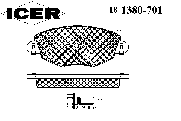 Тормозные колодки ICER 181380-701