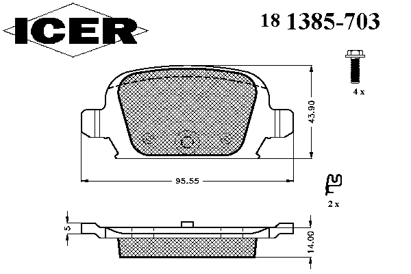 Тормозные колодки ICER 181385-703