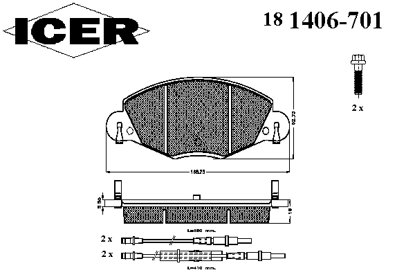 Тормозные колодки ICER 181406-701