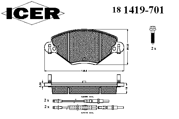 Тормозные колодки ICER 181419-701