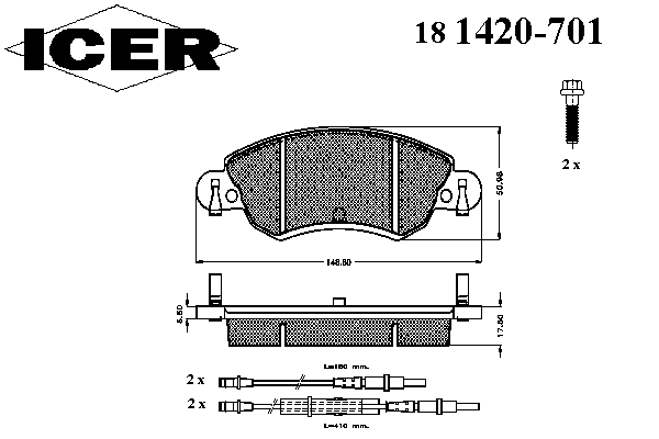 Тормозные колодки ICER 181420-701