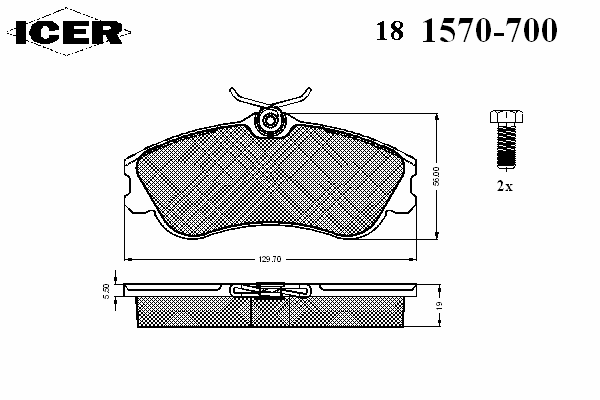 Тормозные колодки ICER 181570-700
