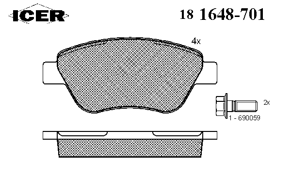 Тормозные колодки ICER 181648-701