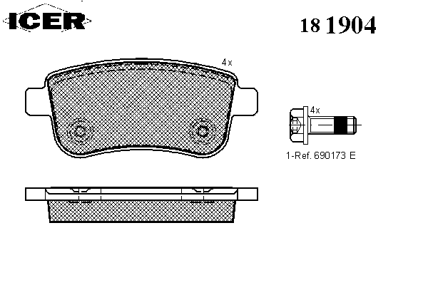 Тормозные колодки ICER 181904