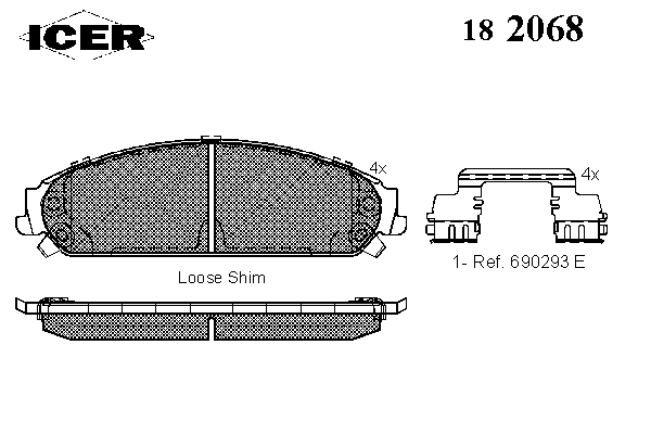 Тормозные колодки ICER 182068