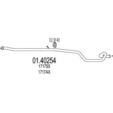 Труба выхлопного газа MTS 01.40254