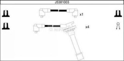 Комплект високовольтних проводів NIPPARTS J5381003