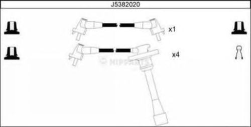 Комплект высоковольтных проводов NIPPARTS J5382020
