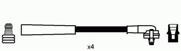 Комплект высоковольтных проводов NGK RCFD538