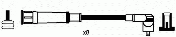 Комплект високовольтних проводів NGK 8620