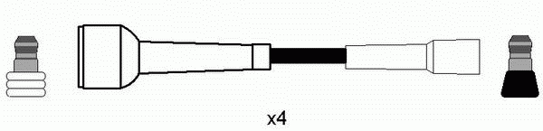 Комплект високовольтних проводів NGK 8183