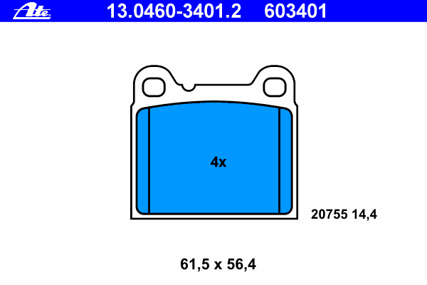 Тормозные колодки ATE 13.0460-3401.2