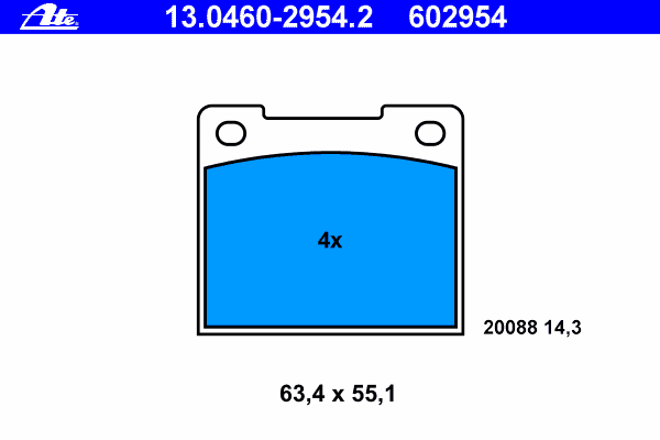 Тормозные колодки ATE 13.0460-2954.2