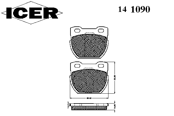 Тормозные колодки ICER 141090