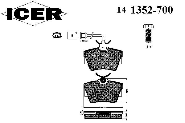 Тормозные колодки ICER 141352-700