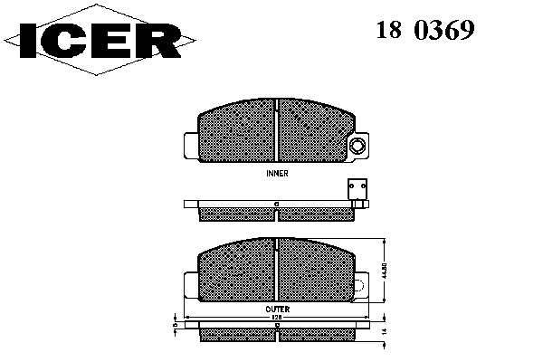 Тормозные колодки ICER 180369
