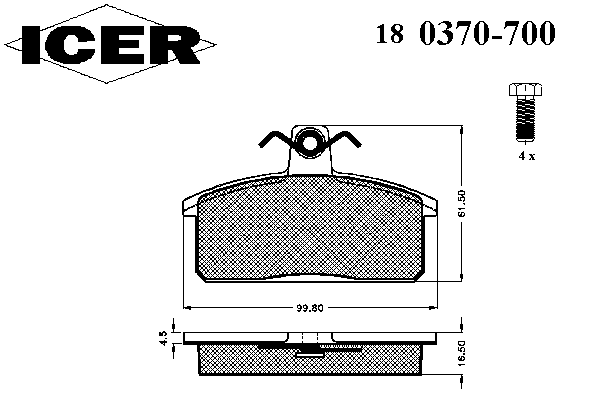 Тормозные колодки ICER 180370-700