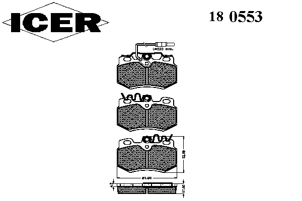 Тормозные колодки ICER 180553