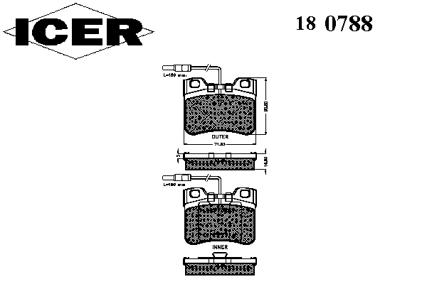 Тормозные колодки ICER 180788