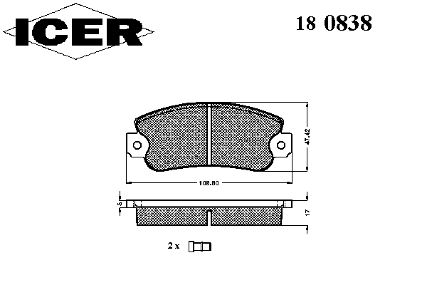 Тормозные колодки ICER 180838