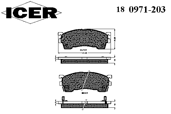 Тормозные колодки ICER 180971-203