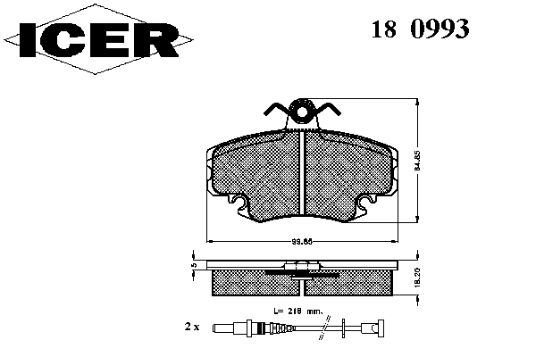 Тормозные колодки ICER 180993