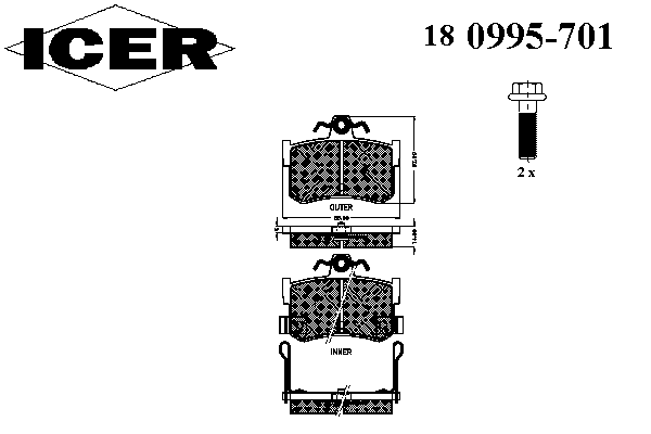 Тормозные колодки ICER 180995-701