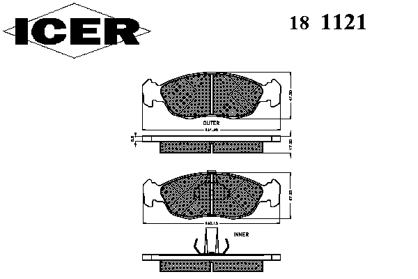 Тормозные колодки ICER 181121