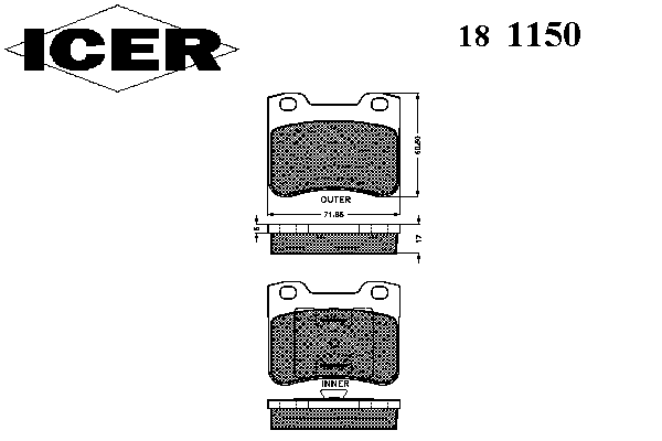 Тормозные колодки ICER 181150