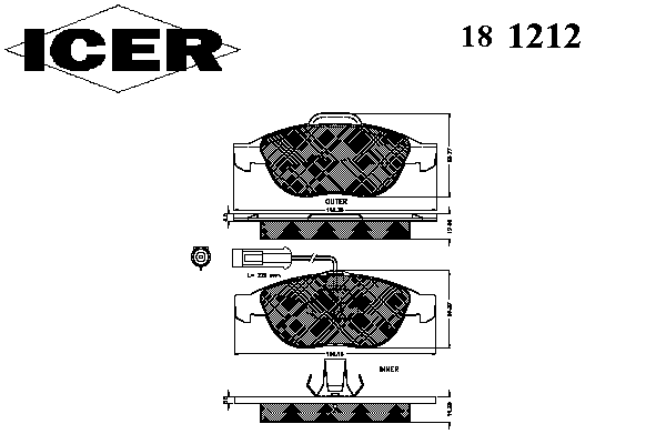 Тормозные колодки ICER 181212