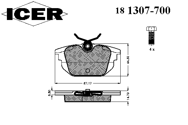 Тормозные колодки ICER 181307-700